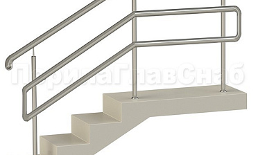 Нержавеющие ограждения с двойным поручнем без ригелей - вариант 1 купить в Симферополе