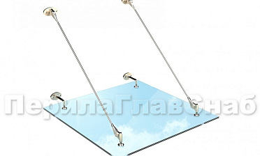 Стеклянный козырек на вантах купить в Симферополе