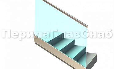 Ограждение с профильным поручнем с пазом в зажимном профиле на лестнице купить в Симферополе