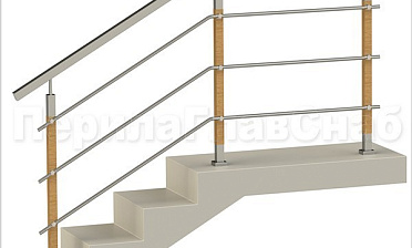 Три ригеля на держателях, квадратные поручень и деревянные стойки купить в Симферополе