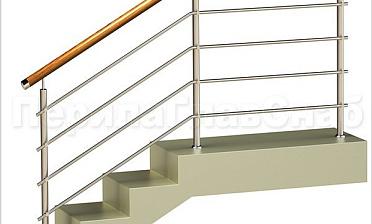 Четыре ригеля на держателях, круглый деревянный поручень и круглые стойки купить в Симферополе