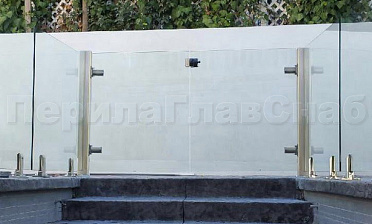 Зажимные двустворчатые калитки из нержавеющей стали со стеклом купить в Симферополе