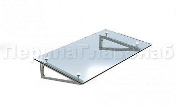 Стеклянный козырек на консоли из трубы в Симферополе. Готовые проекты ПерилаГлавСнаб