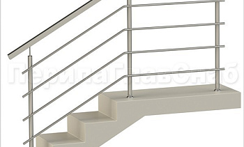 Четыре ригеля на сварке, квадратный поручень и круглые стойки в Симферополе. Готовые проекты ПерилаГлавСнаб