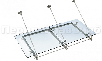 Стеклянный козырек на вантах и профильном каркасе в Симферополе. Готовые проекты ПерилаГлавСнаб