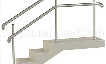 Нержавеющие ограждения с двойным поручнем без ригелей - вариант 2 в Симферополе. Готовые проекты ПерилаГлавСнаб