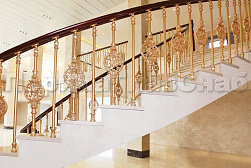 Латунные перила под золото в Симферополе. Готовые проекты ПерилаГлавСнаб - фото 9