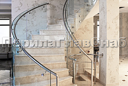 Стеклянные перила для винтовых лестниц в Симферополе. Готовые проекты ПерилаГлавСнаб - фото 14