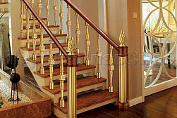 Латунные перила под золото в Симферополе. Готовые проекты ПерилаГлавСнаб - фото 7