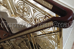 Латунные перила под золото в Симферополе. Готовые проекты ПерилаГлавСнаб - фото 11