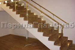 Латунные перила под золото в Симферополе. Готовые проекты ПерилаГлавСнаб - фото 19