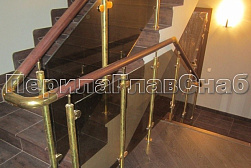 Латунные перила под золото в Симферополе. Готовые проекты ПерилаГлавСнаб - фото 14