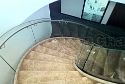 Стеклянные перила для винтовых лестниц в Симферополе. Готовые проекты ПерилаГлавСнаб - фото 6